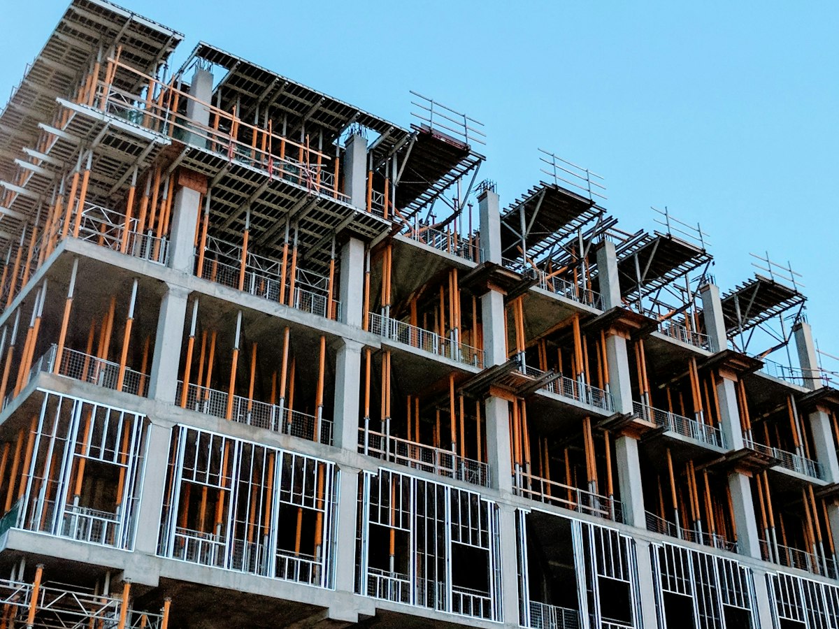 A residential building under construction